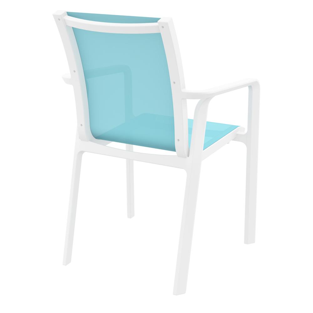Pacific Sling Arm Chair White Frame Turquiose Sling, Set of 2