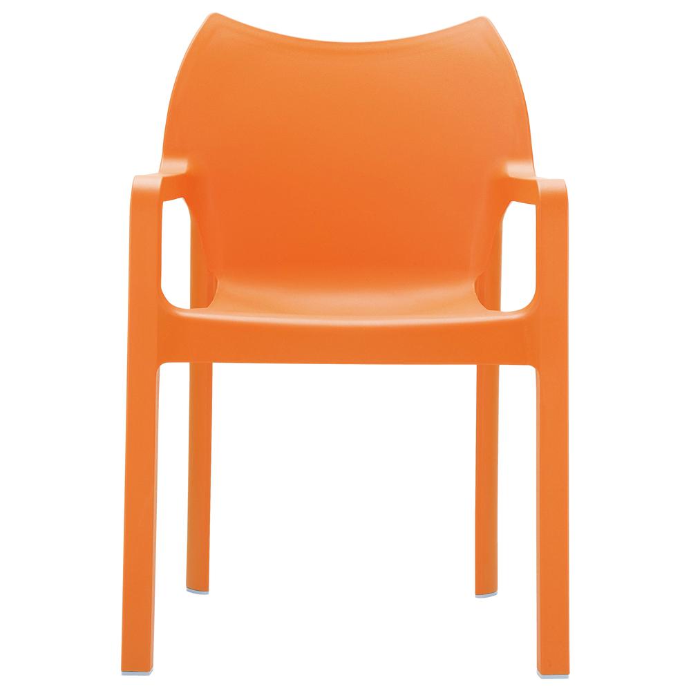 Diva Resin Outdoor Dining Arm Chair Orange, Set of 2