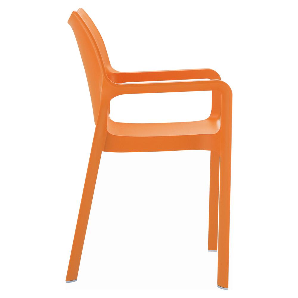 Diva Resin Outdoor Dining Arm Chair Orange, Set of 2