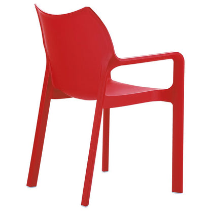 Diva Resin Outdoor Dining Arm Chair Red, Set of 2