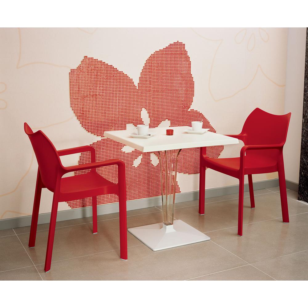 Diva Resin Outdoor Dining Arm Chair Red, Set of 2