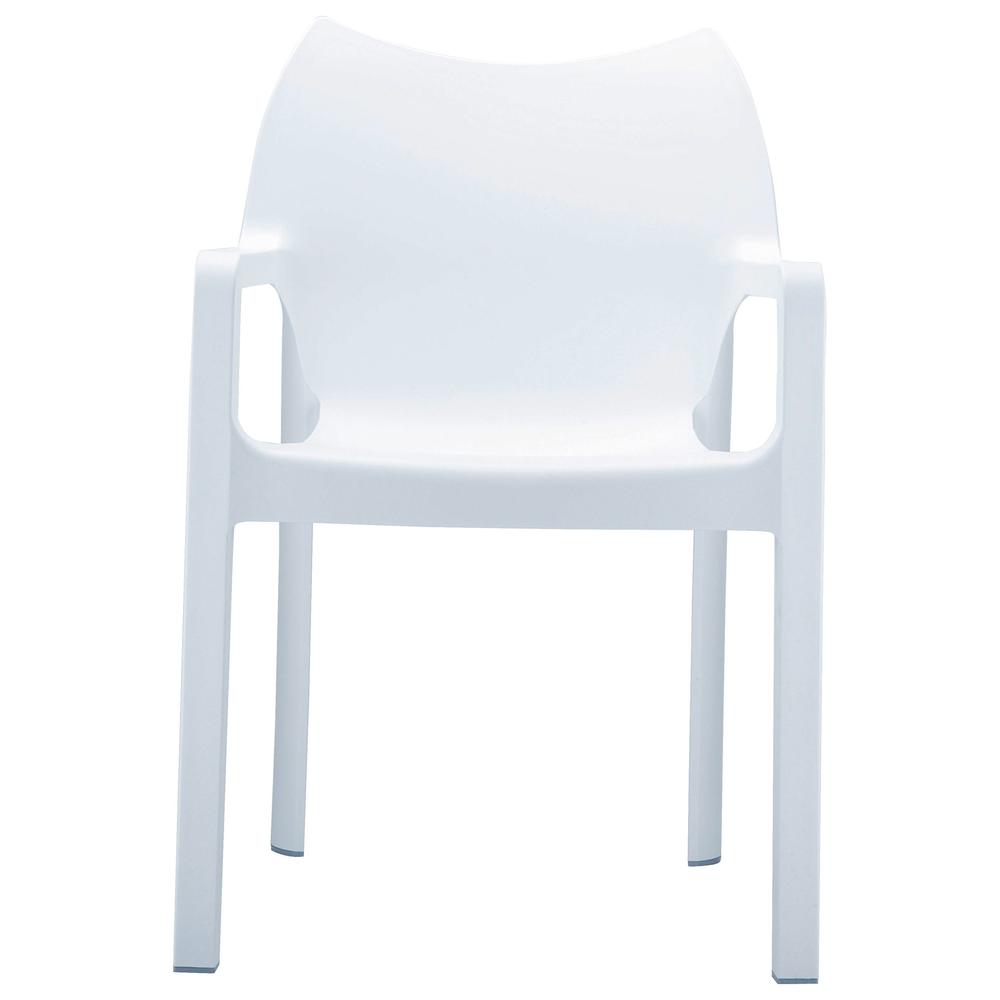 Resin Outdoor Dining Arm Chair, Set of 2, White, Belen Kox