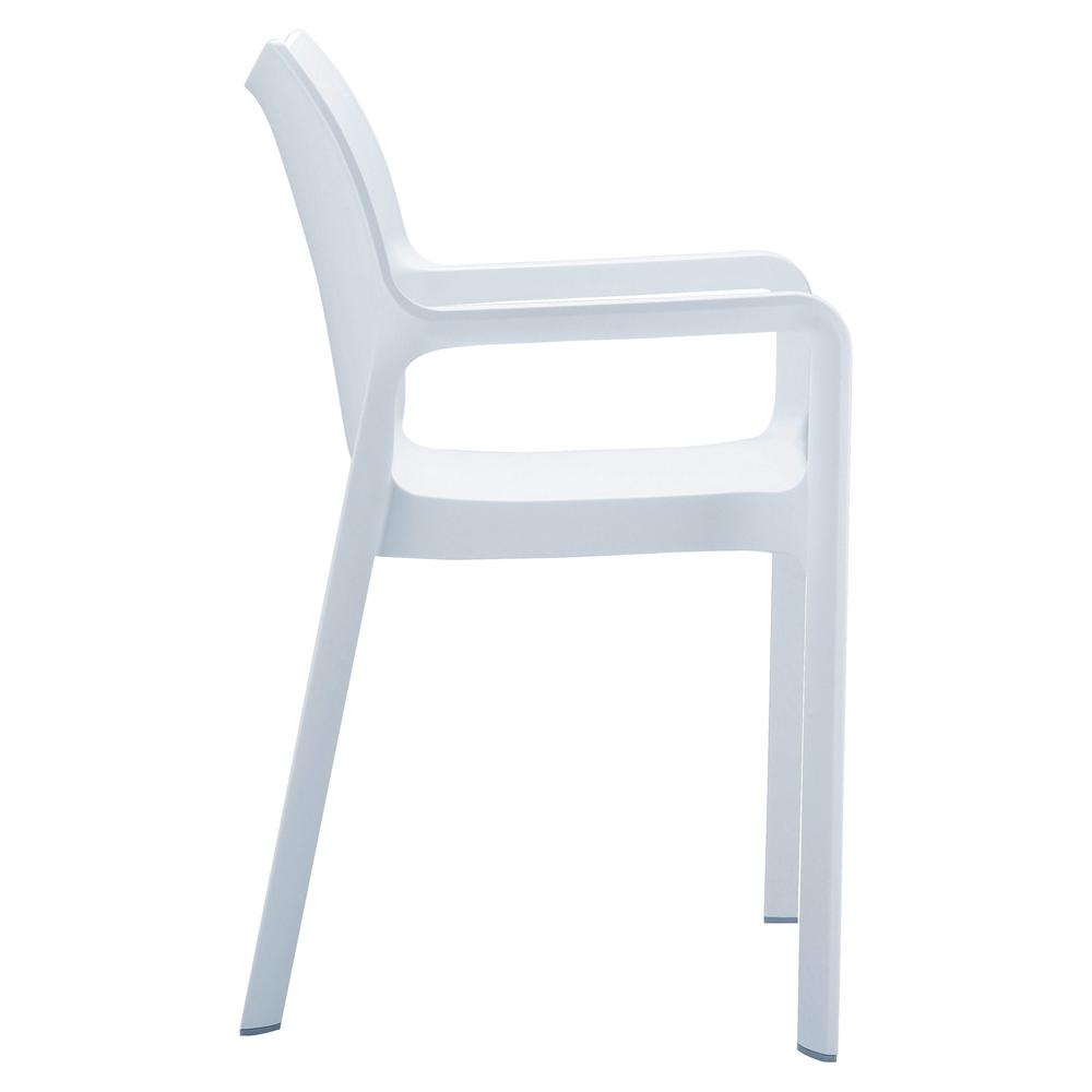 Resin Outdoor Dining Arm Chair, Set of 2, White, Belen Kox