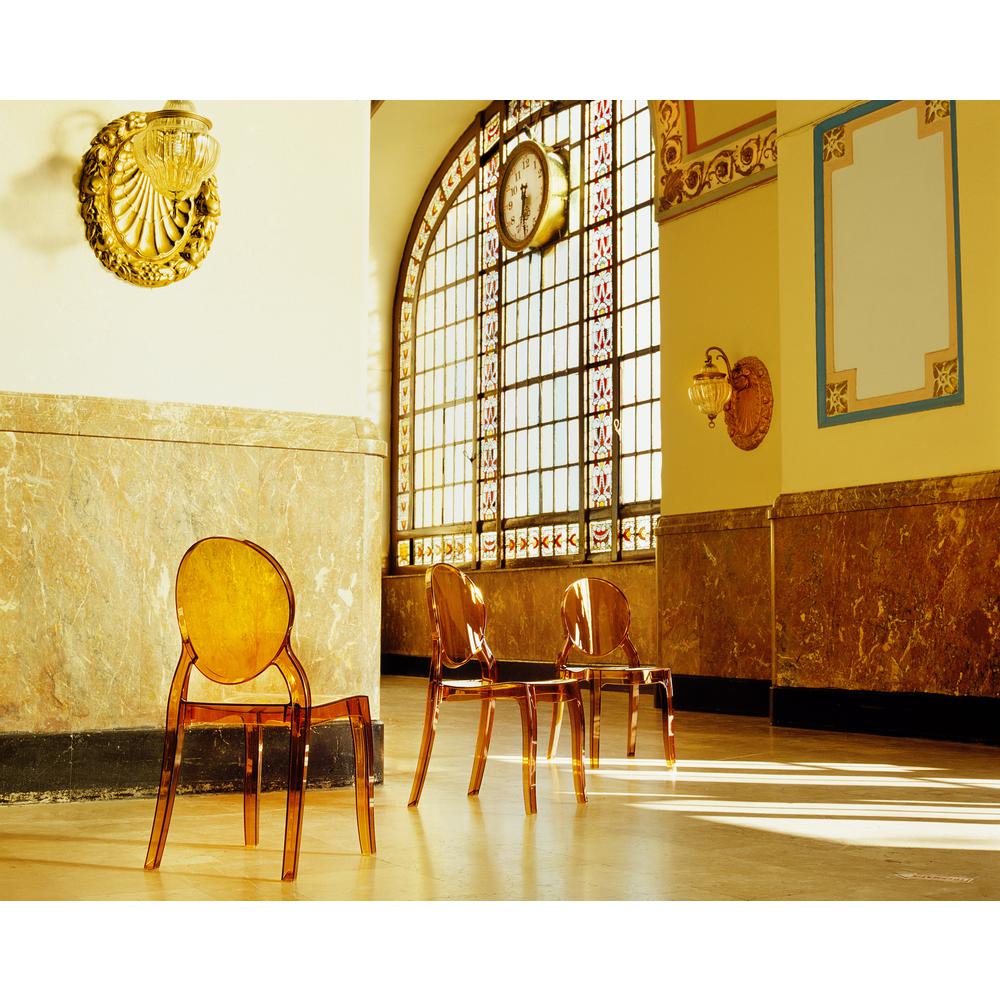 Elizabeth Polycarbonate Dining Chair Transparent Amber, Set of 2