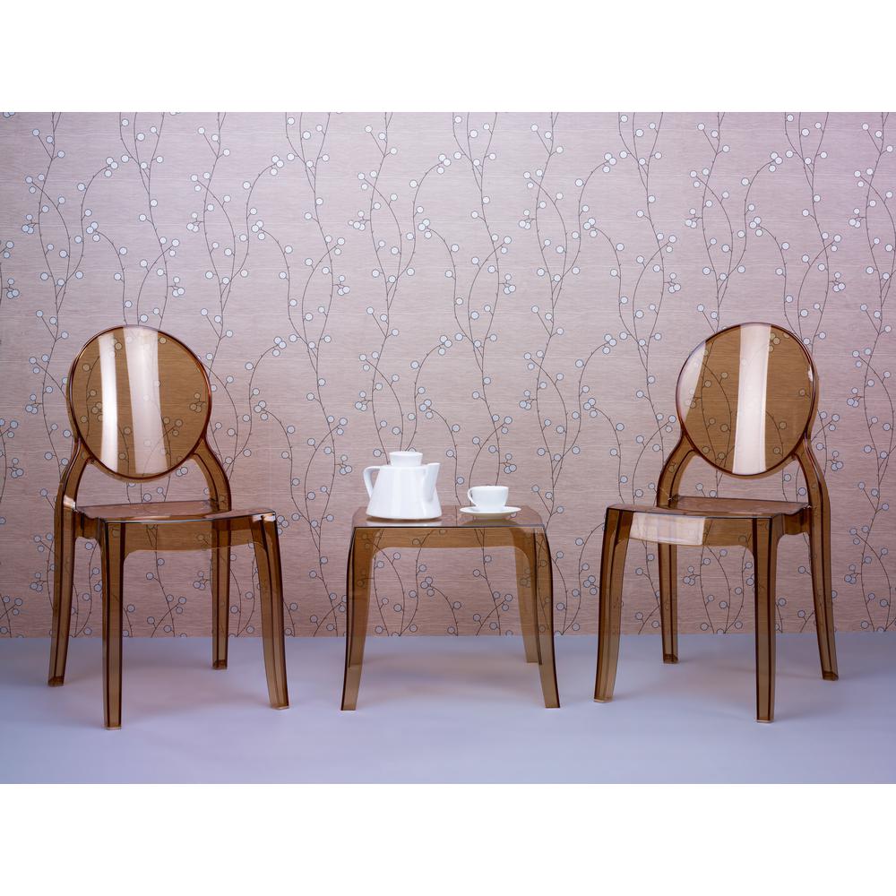 Elizabeth Polycarbonate Dining Chair Transparent Amber, Set of 2
