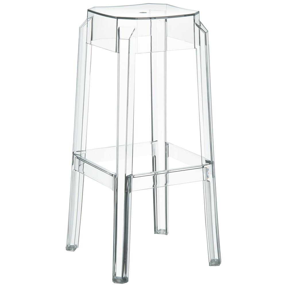 Fox Polycarbonate Bar Stool Clear Transparent, Set of 2
