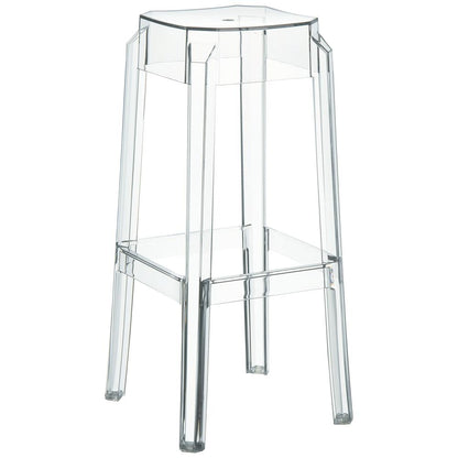 Fox Polycarbonate Bar Stool Clear Transparent, Set of 2