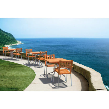 Resin Dining Arm Chair, Set of 4, Orange, Belen Kox