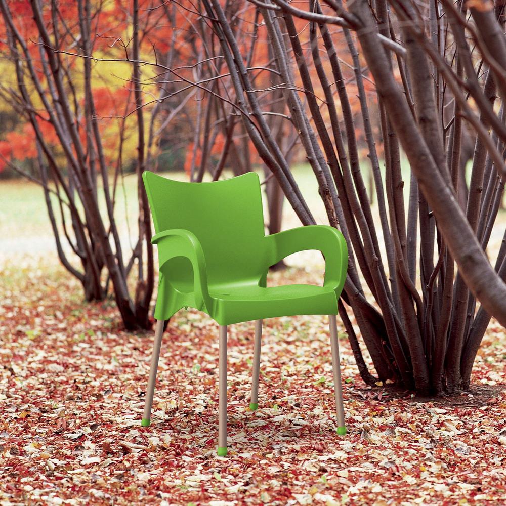 Resin Dining Arm Chair, Set of 2, Apple Green, Belen Kox