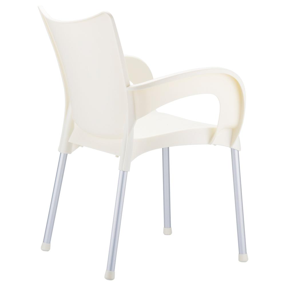 Romeo Resin Dining Arm Chair Beige, Set of 2