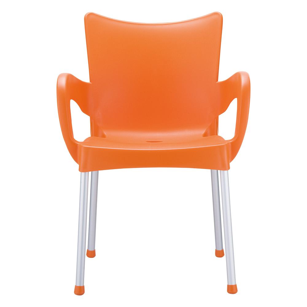 Romeo Resin Dining Arm Chair Orange, Set of 2