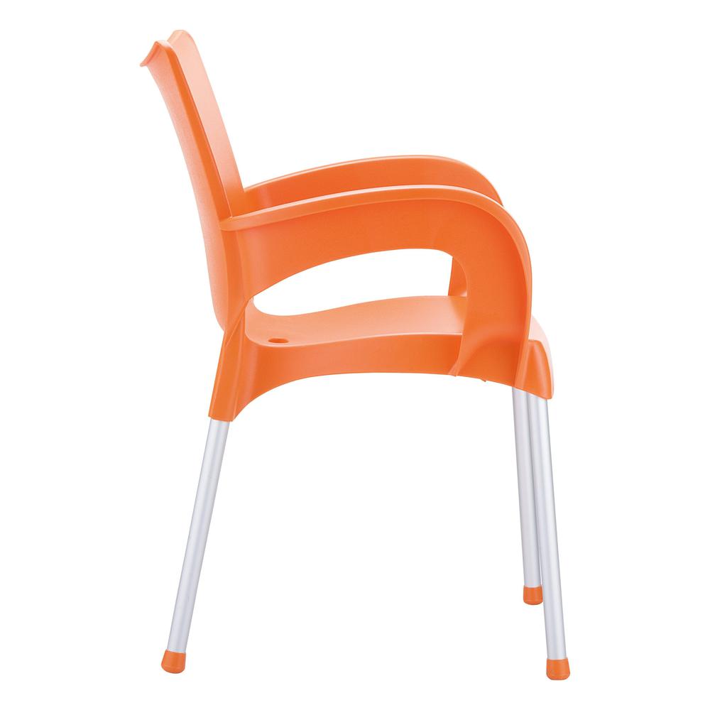 Romeo Resin Dining Arm Chair Orange, Set of 2