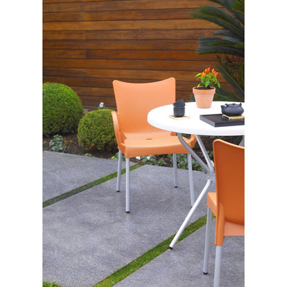 Romeo Resin Dining Arm Chair Orange, Set of 2