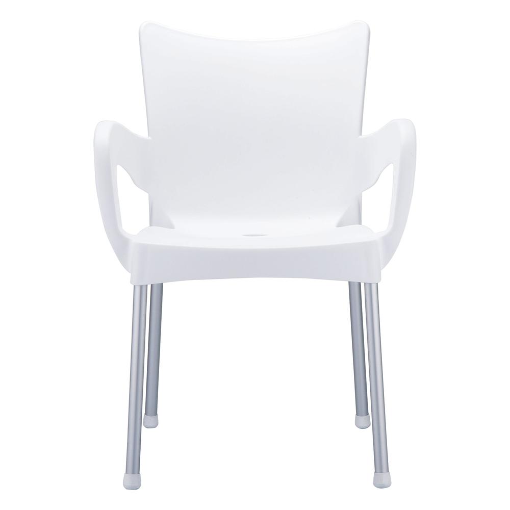 Romeo Resin Dining Arm Chair White, Set of 2