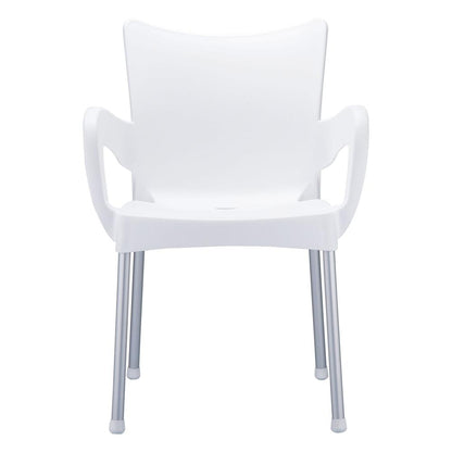 Romeo Resin Dining Arm Chair White, Set of 2