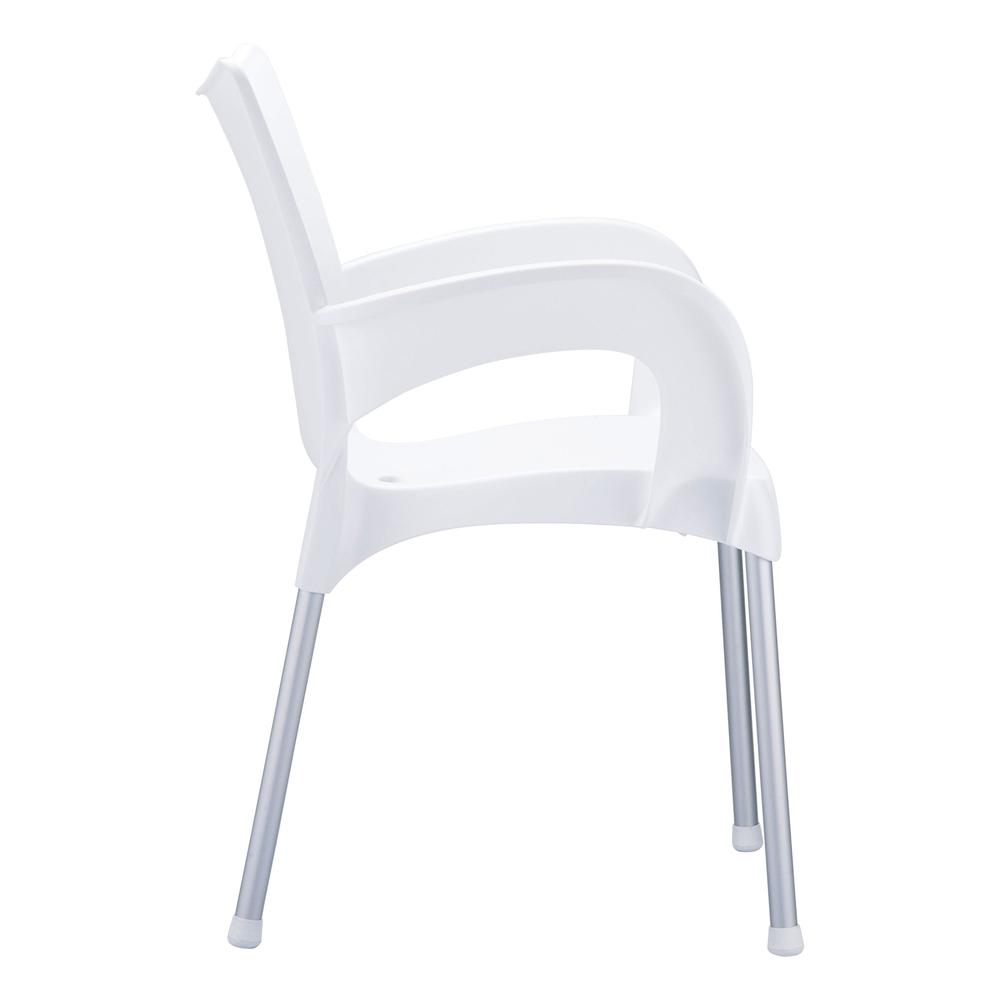 Romeo Resin Dining Arm Chair White, Set of 2