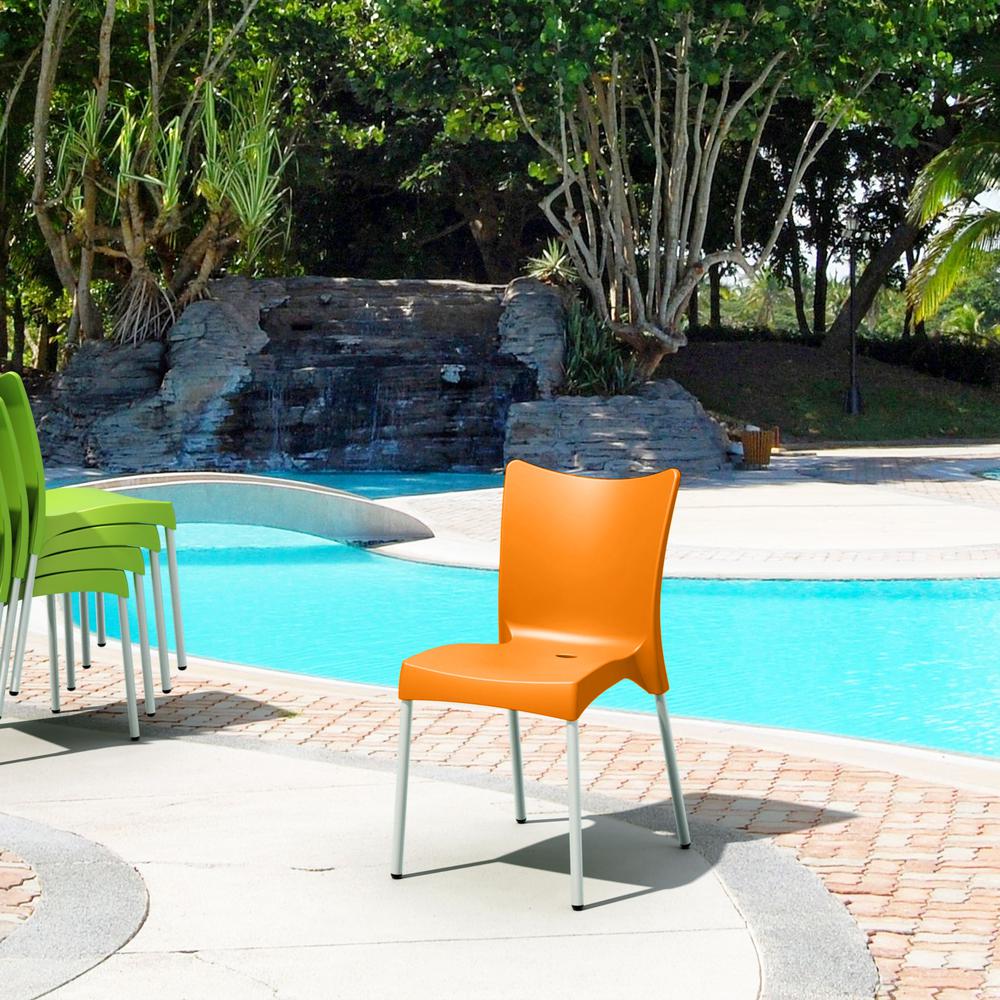 Juliette Resin Dining Chair Orange, Set of 2