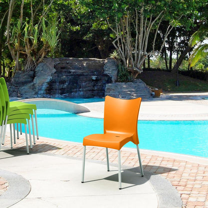 Juliette Resin Dining Chair Orange, Set of 2