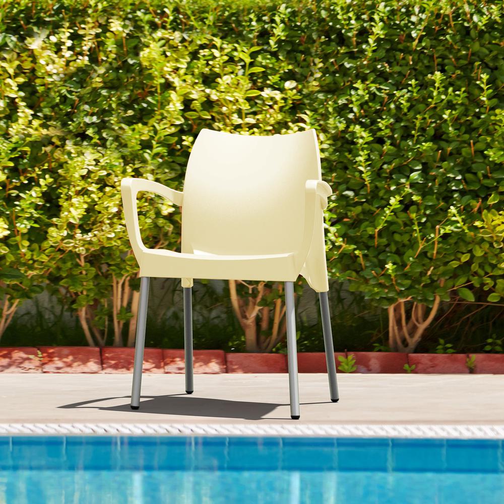 Dolce Resin Outdoor Arm Chair Beige, Set of 2