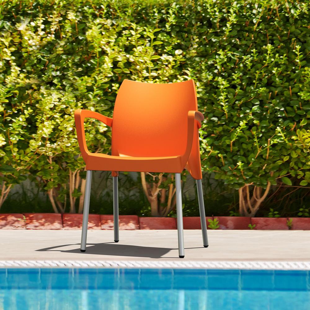 Dolce Resin Outdoor Arm Chair Orange, Set of 2