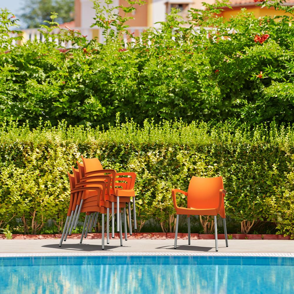 Dolce Resin Outdoor Arm Chair Orange, Set of 2