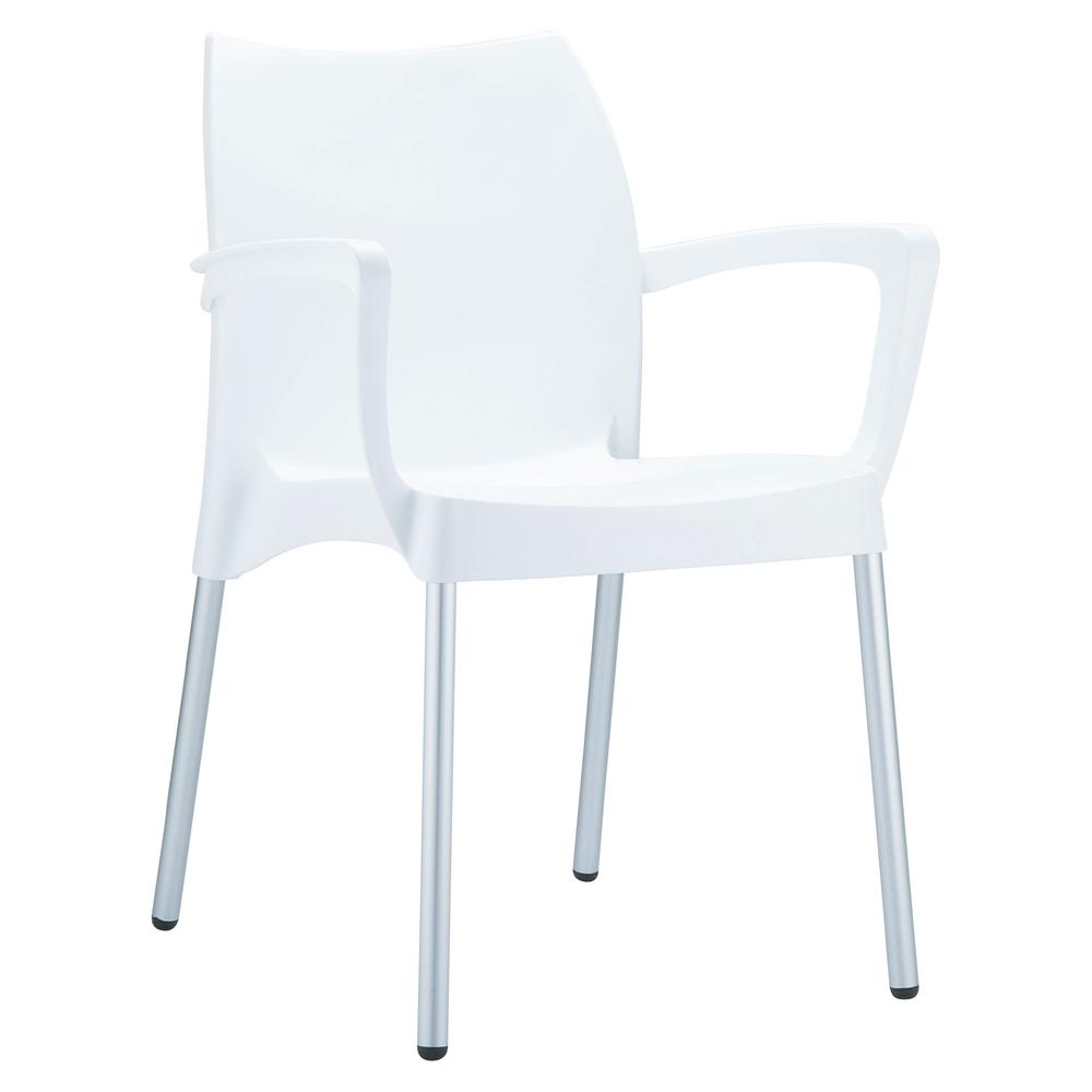Dolce Resin Outdoor Arm Chair White, Set of 2