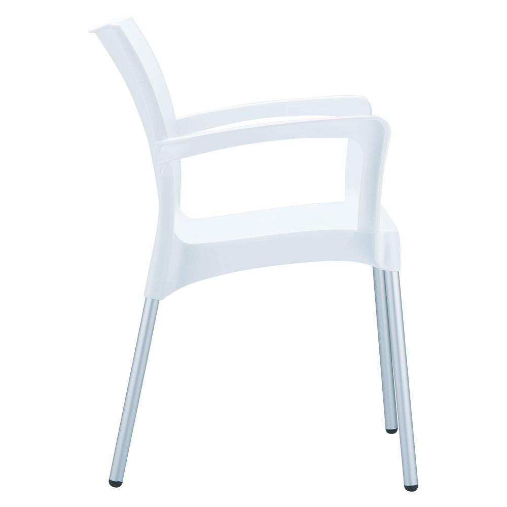 Dolce Resin Outdoor Arm Chair White, Set of 2