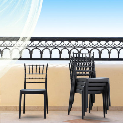 Josephine Outdoor Dining Chair Black, Set of 2