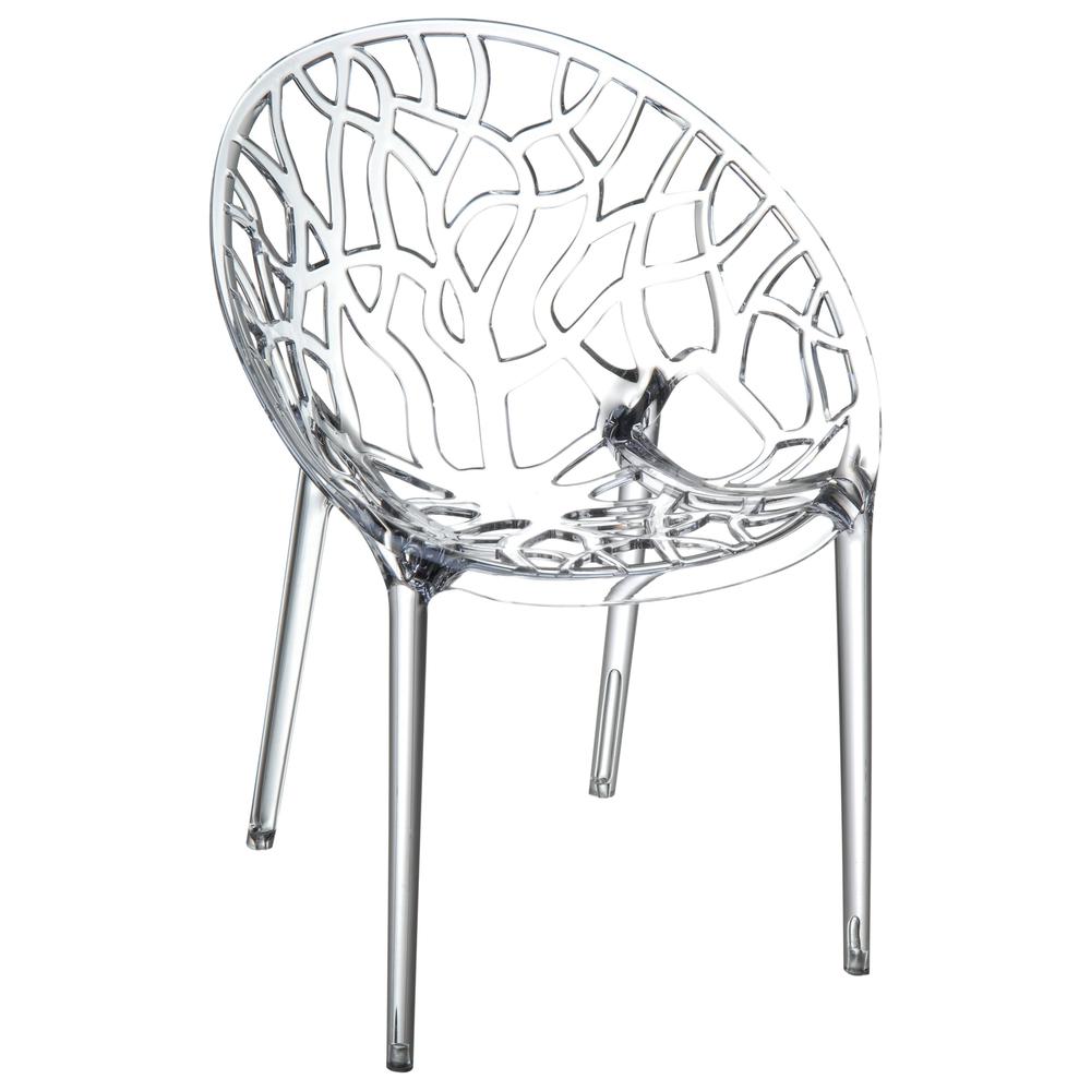 Modern Dining Chair, Set of 2, Transparent, Belen Kox