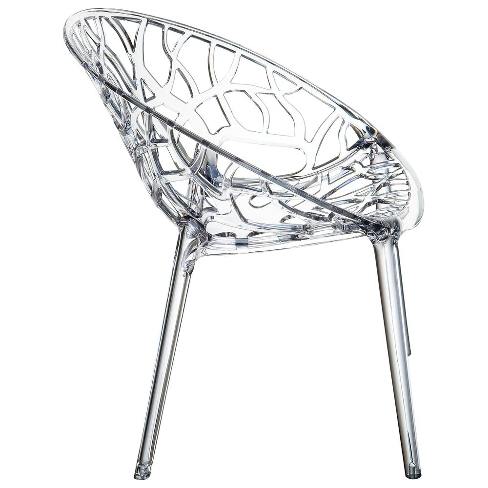 Modern Dining Chair, Set of 2, Transparent, Belen Kox
