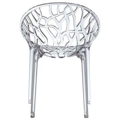 Modern Dining Chair, Set of 2, Transparent, Belen Kox