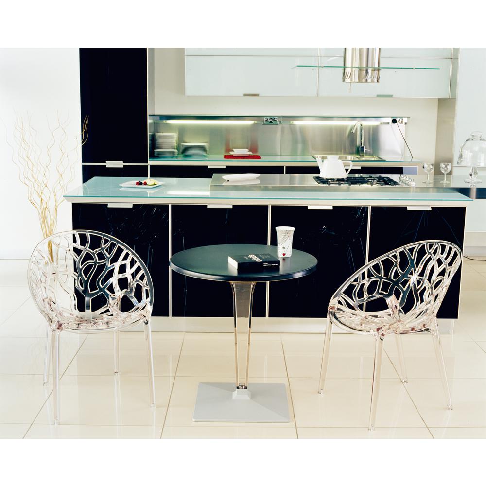 Modern Dining Chair, Set of 2, Transparent, Belen Kox