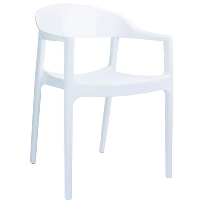 Carmen Modern Dining Chair White Seat Glossy White Back, Set of 2