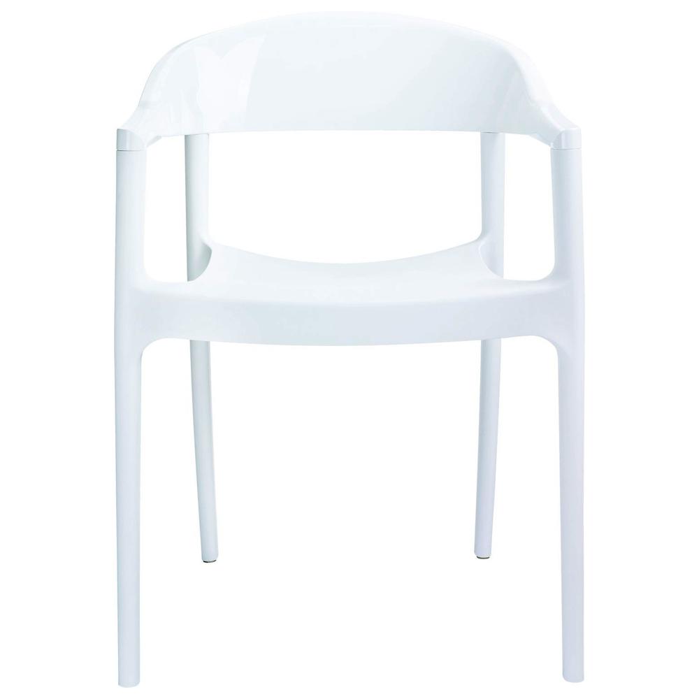 Carmen Modern Dining Chair White Seat Glossy White Back, Set of 2