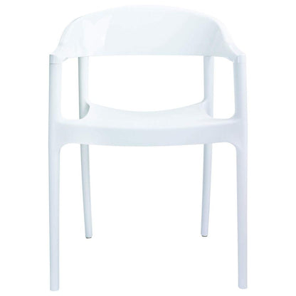 Carmen Modern Dining Chair White Seat Glossy White Back, Set of 2