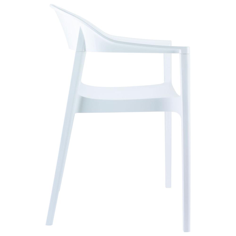 Carmen Modern Dining Chair White Seat Glossy White Back, Set of 2