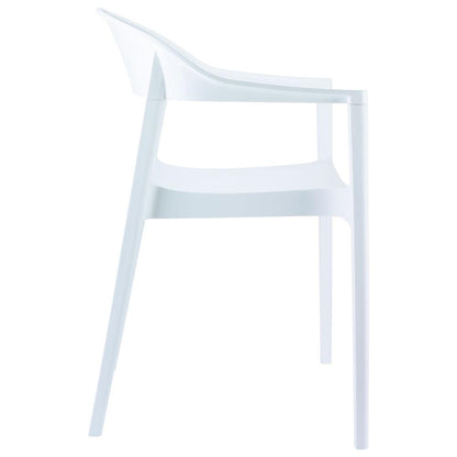 Carmen Modern Dining Chair White Seat Glossy White Back, Set of 2