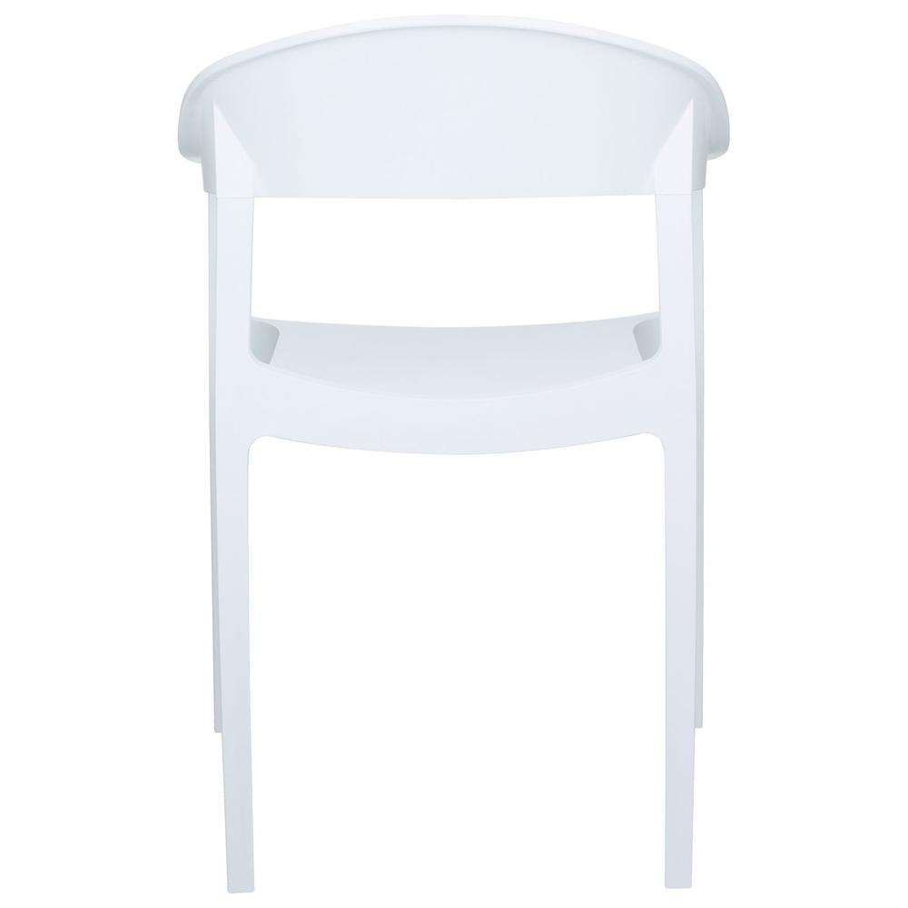 Carmen Modern Dining Chair White Seat Glossy White Back, Set of 2