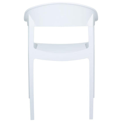 Carmen Modern Dining Chair White Seat Glossy White Back, Set of 2