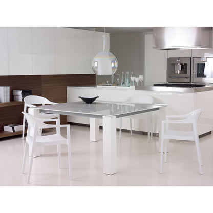 Carmen Modern Dining Chair White Seat Glossy White Back, Set of 2