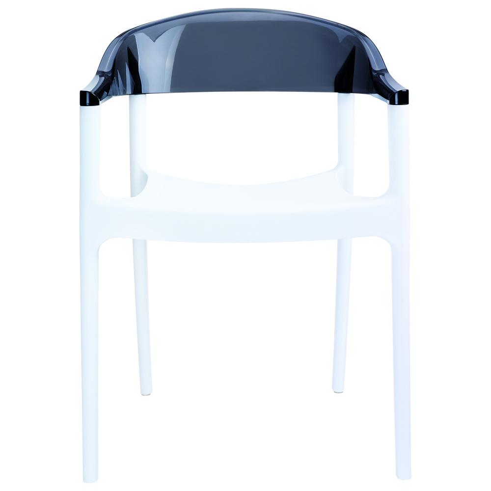 Carmen Modern Dining Chair White Seat Transparent Black Back, Set of 2