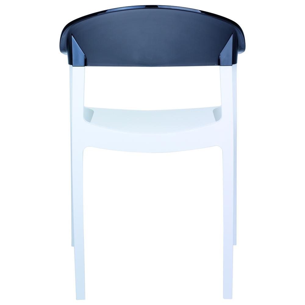 Carmen Modern Dining Chair White Seat Transparent Black Back, Set of 2