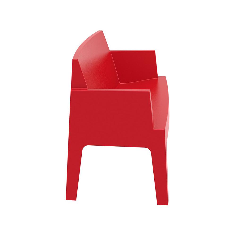 Box Resin Outdoor Bench Red
