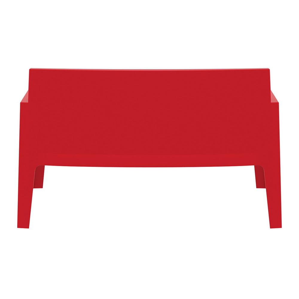 Box Resin Outdoor Bench Red