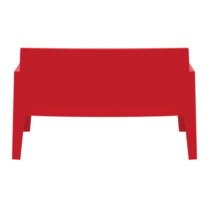 Box Resin Outdoor Bench Red