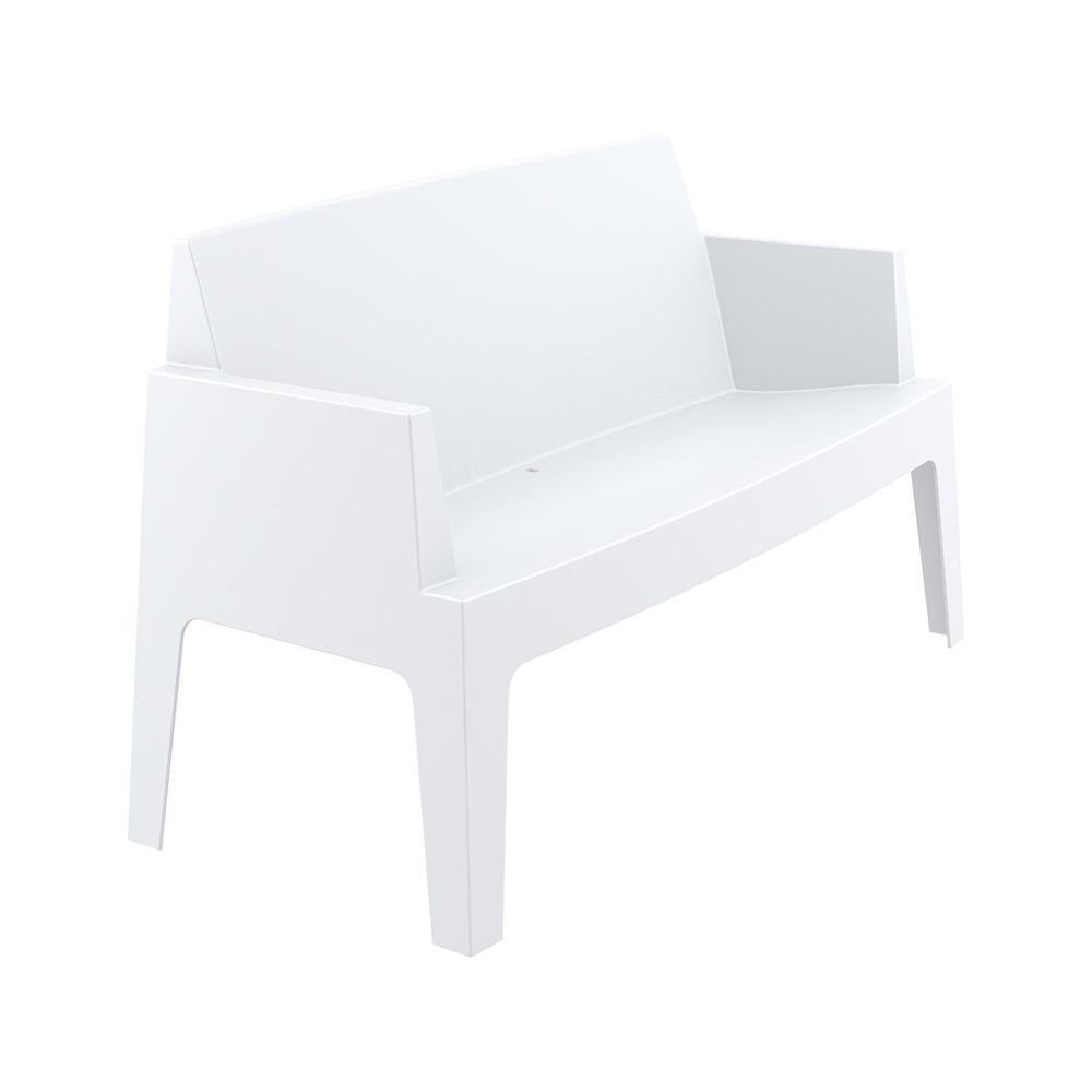 Box Resin Outdoor Bench White
