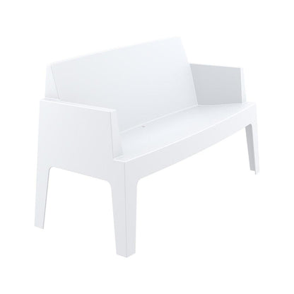 Box Resin Outdoor Bench White