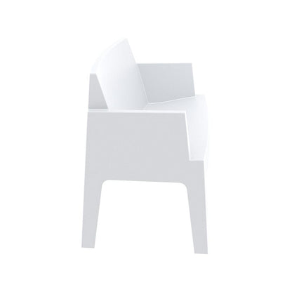 Box Resin Outdoor Bench White