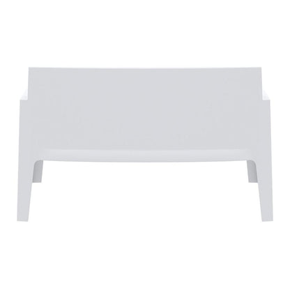 Box Resin Outdoor Bench White