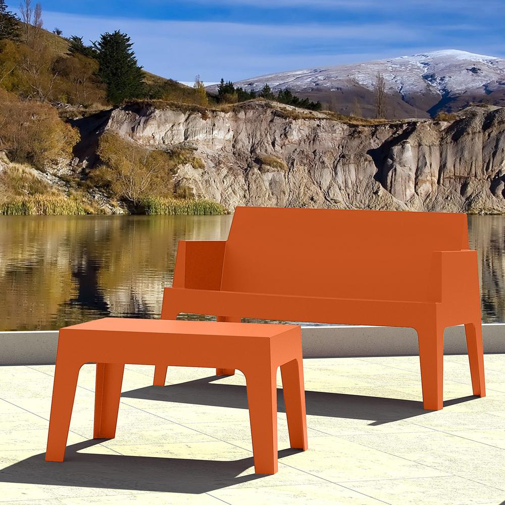 Box Resin Outdoor Center Table, Orange, Belen Kox